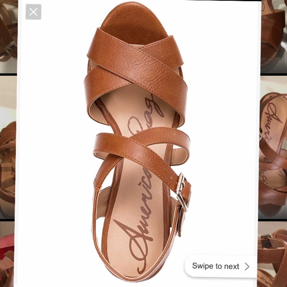 Caramel/cognac/chestnut colored wedge heels